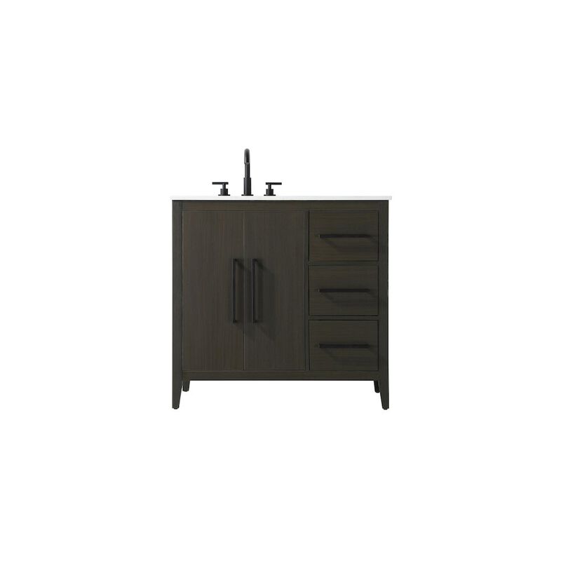 Elegant Kitchen and Bath 36 Inch Single Bathroom Vanity In Mocha Brown