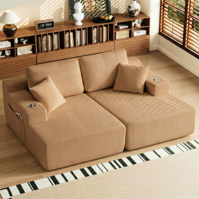 Cleblu 130" U-Shaped Modular Sectional Sofa image number 4