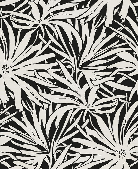 Floral Canopy Black Mural