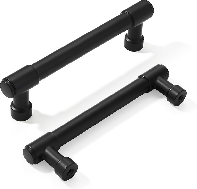 khtumeware 6 Pack 3-3/4 Inch(96mm) Matte Black Cabinet Pulls Kitchen Cabinet Hardware for Cupboard Drawer Handles Dresser Pulls