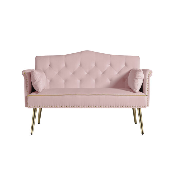 Strolk Modern Velvet Loveseat Sofa