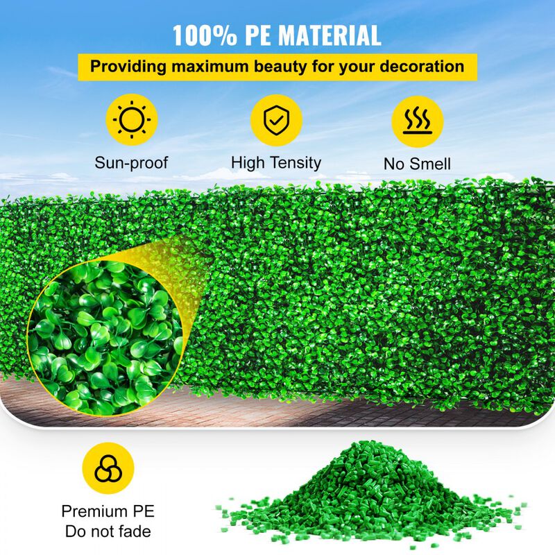 24 Pack Artificial Boxwood Panels UV Protected Green Hedge Wall for Garden Privacy Decor image number 6