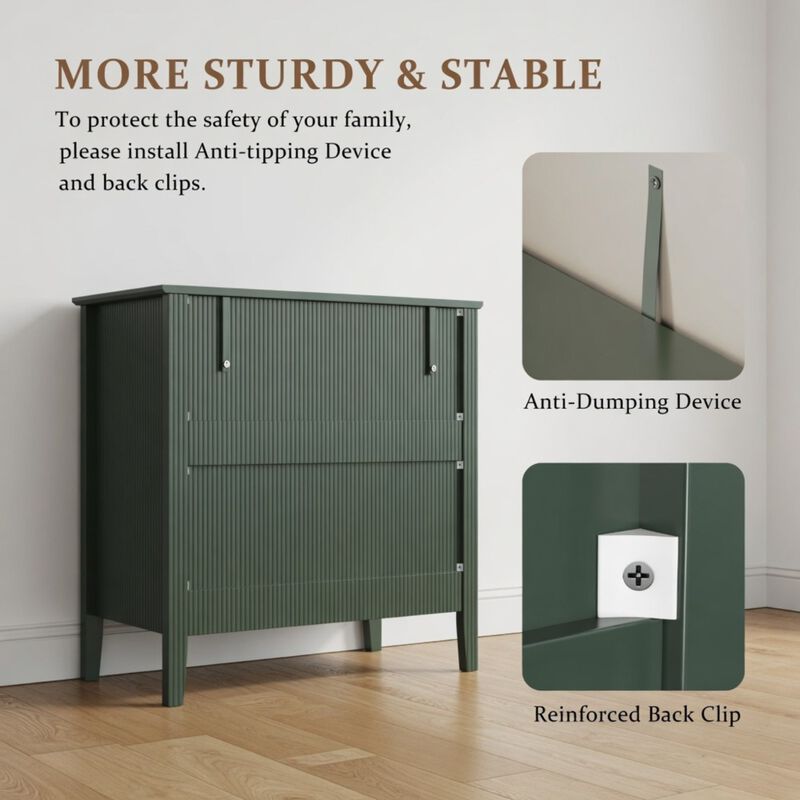 Bekkig Modern 3-Drawer Dresser image number 4