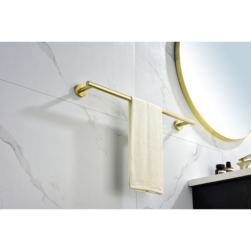 6-Piece Brushed Gold Bathroom Hardware Set
