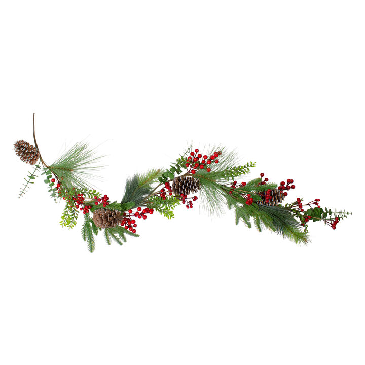 5' x 10" Berry Pine and Eucalyptus Artificial Christmas Garland - Unlit