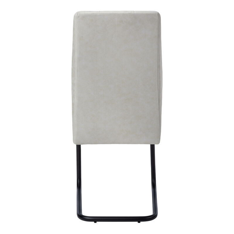 Monarch Specialties I 1113 Dining Chair, Set Of 2, Side, Upholstered, Kitchen, Dining Room, Fabric, Metal, Grey, Black, Contemporary, Modern