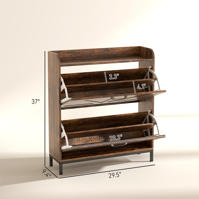 Shoe Cabinet with Doors and Shelves for Entryway or Bedroom Storage image number 3