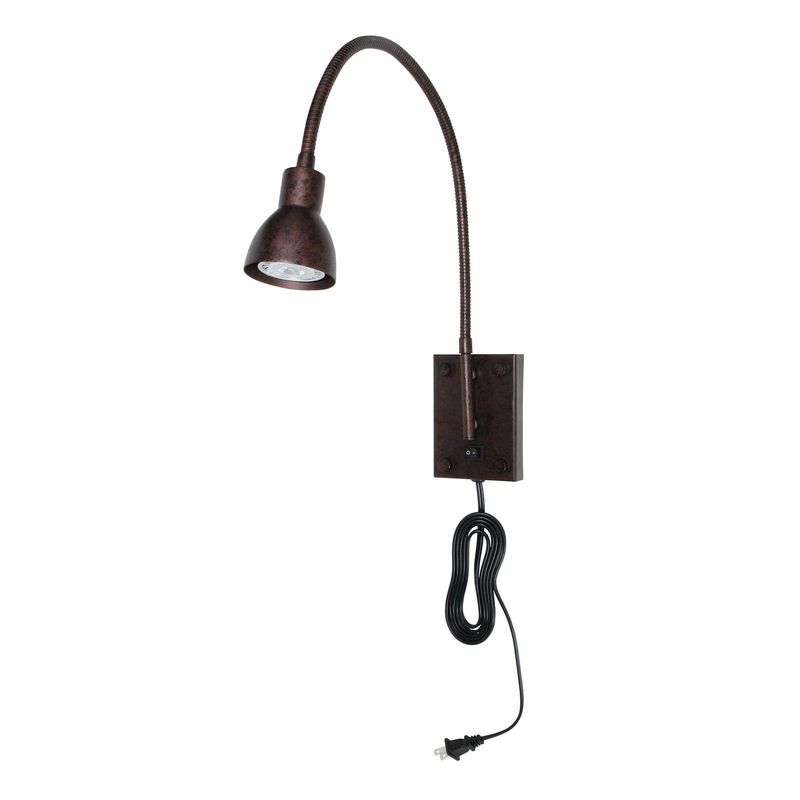 Metal Round Wall Reading Lamp with Plug in Switch