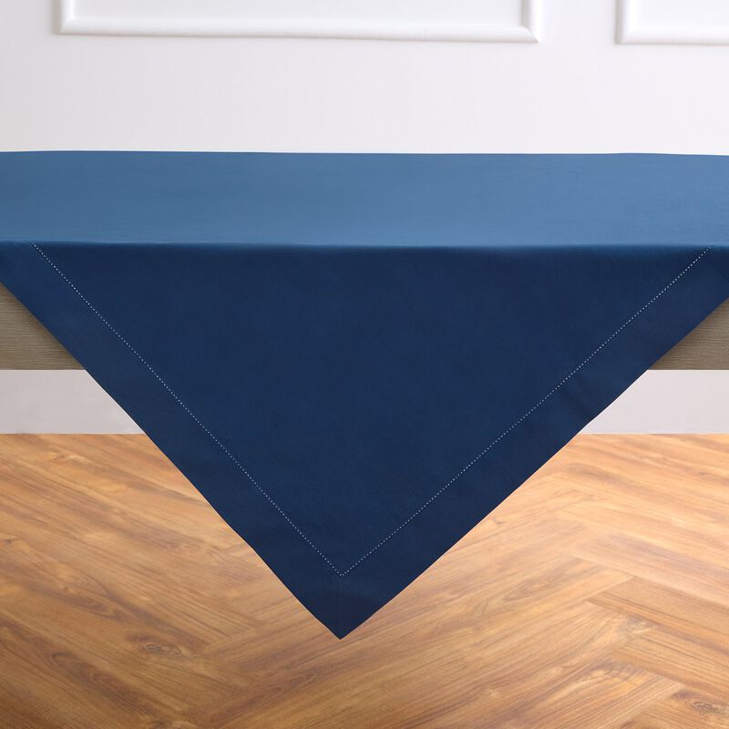 Linen Table Throw - Cotton Linen Hemstitch image number 0