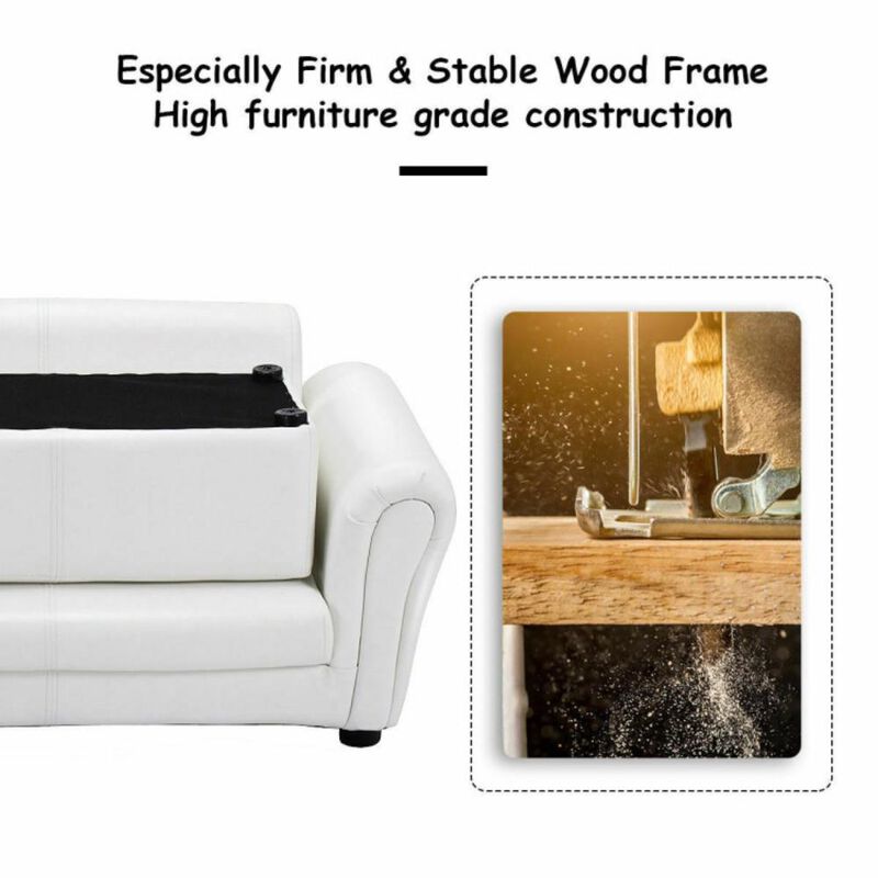 Hivvago Soft Kids Double Sofa with Ottoman