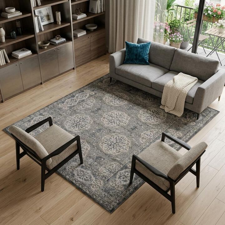 HomeRoots Medallion Area Rug