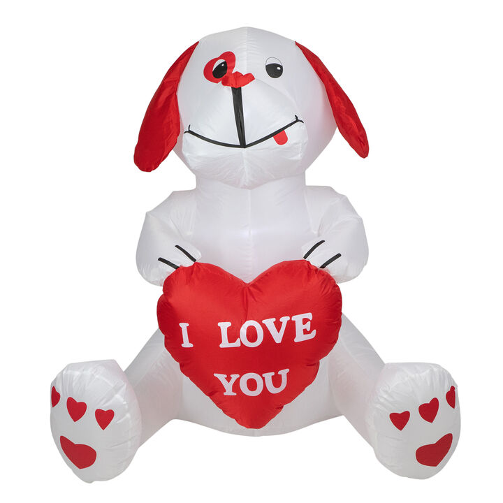 4' Inflatable Lighted Valentine's Day Doggie Outdoor Decoration