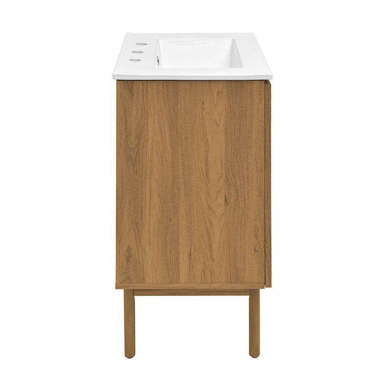 24" Freestanding Bathroom Vanity with 3-Hole Centerset Sink Top image number 2