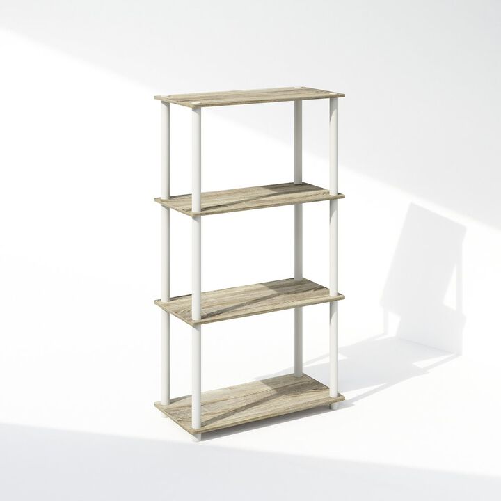 Turn-N-Tube 4-Tier Multipurpose Shelf Display Rack, Shelving Unit, Bookcase
