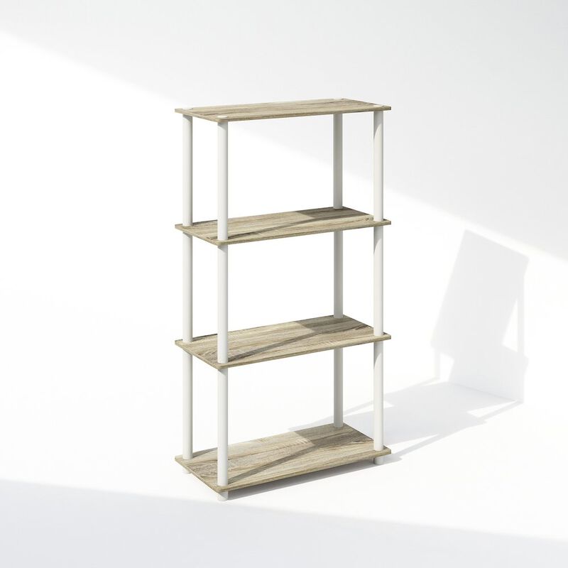 Turn-N-Tube 4-Tier Multipurpose Shelf Display Rack, Shelving Unit, Bookcase