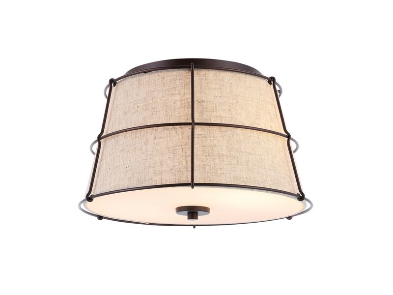 Silas 2-Light Rustic Farmhouse Iron LED Flush Mount