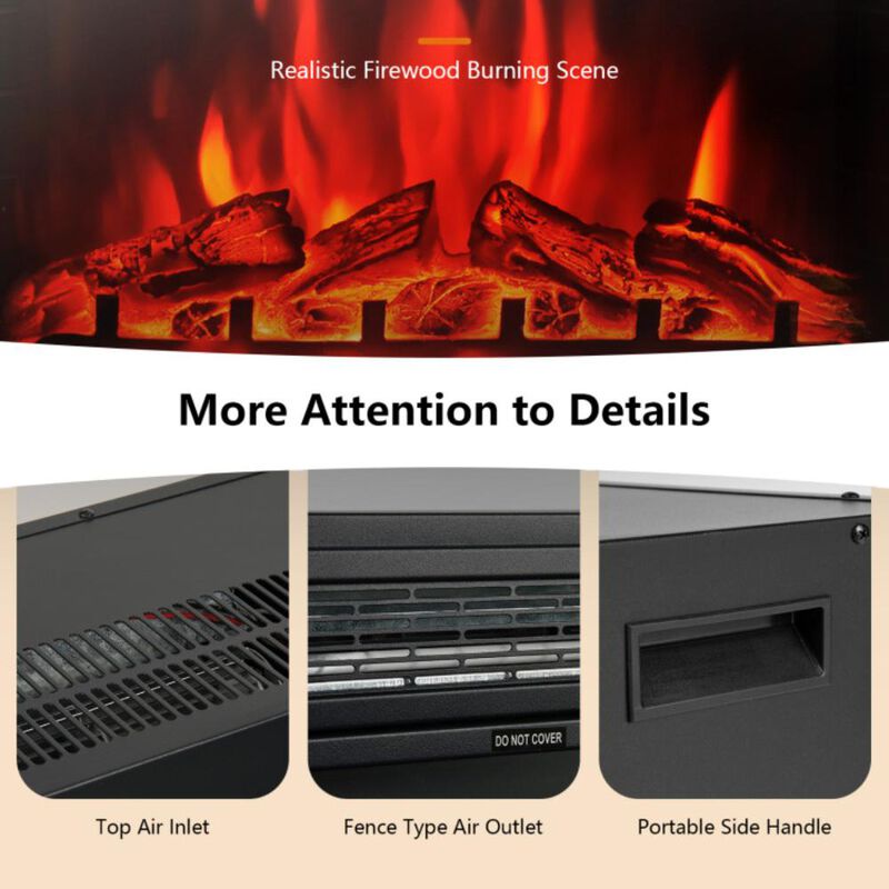 Hivvago 28 Inch Electric Freestanding and Recessed Fireplace with Remote
