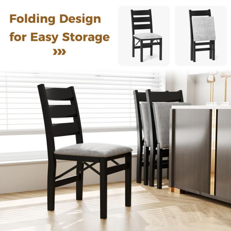 Hivvago Modern Upholstered Folding Chairs Set of 2 with Comfy Backrest