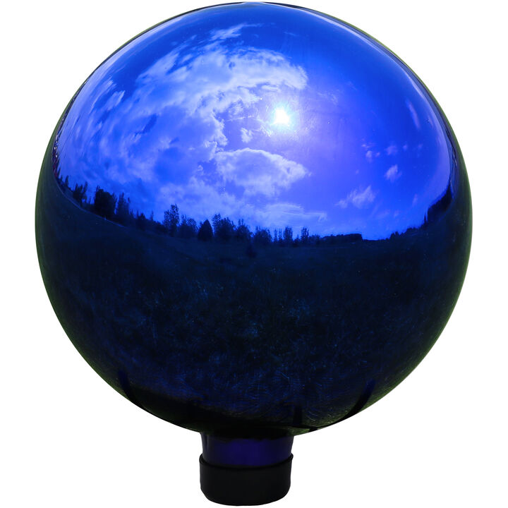 Sunnydaze Blue Mirrored Surface Gazing Globe - 10 in