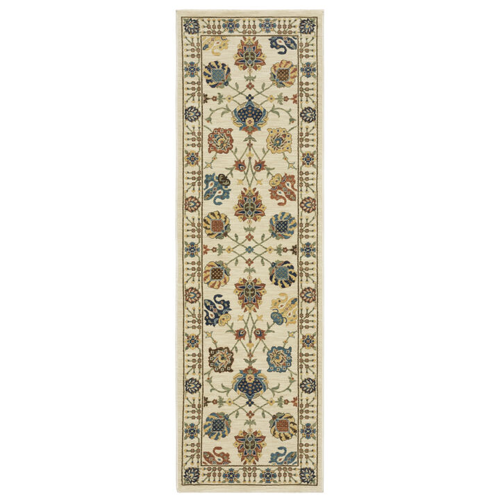 HomeRoots Oriental Area Rug With Fringe