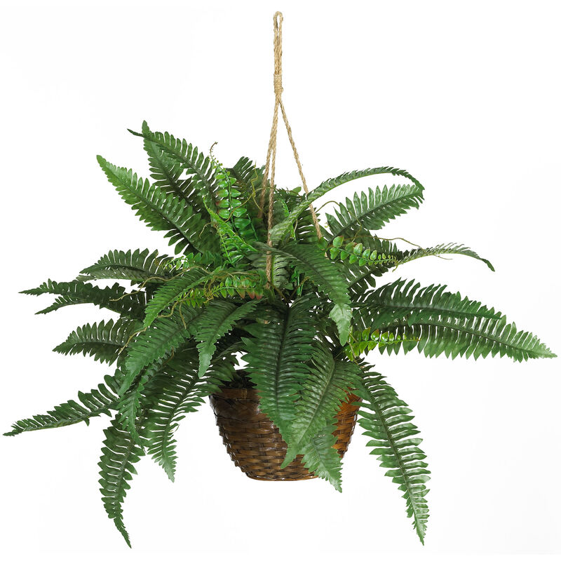 Hivvago Boston Fern Silk Hanging Basket