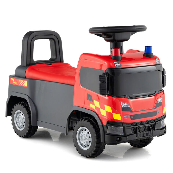 Ride On Push Truck Toy for Kids with Steering Wheel and Music for Playroom