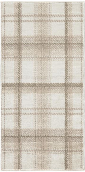 HomeRoots Plaid Power Loom Area Rug