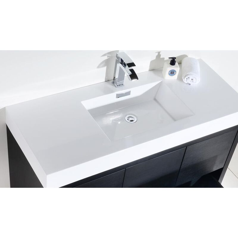 Kubebath Bliss 48 Black Free Standing Modern Bathroom Vanity