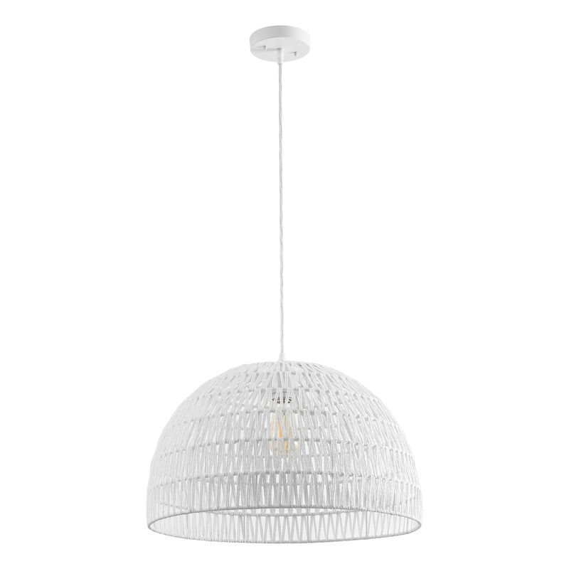 Campana Bohemian Modern Woven Rattaniron LED Pendant