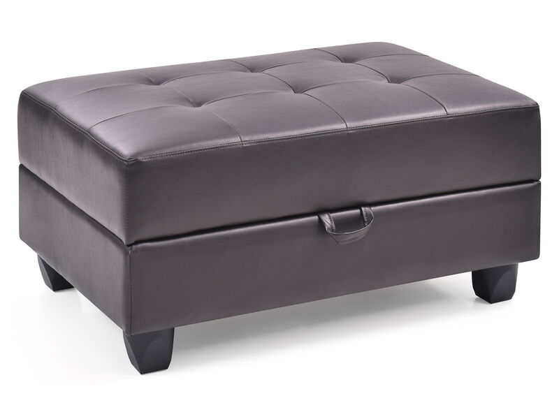 Revere Faux Leather Upholstered Storage Ottoman image number 1