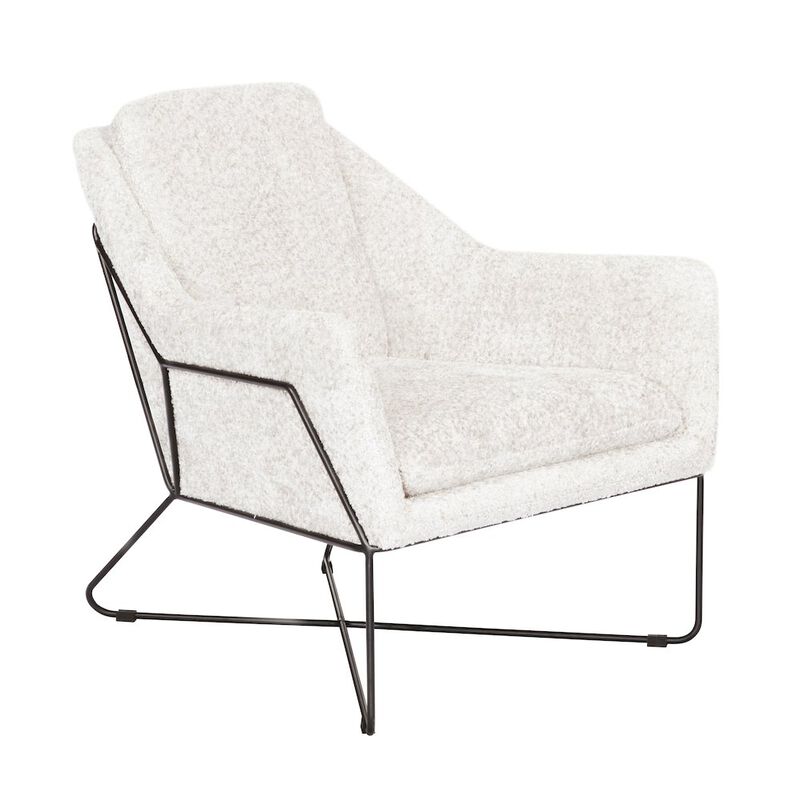 Emilia Lounge Chair in Ivory Boucle Fabric