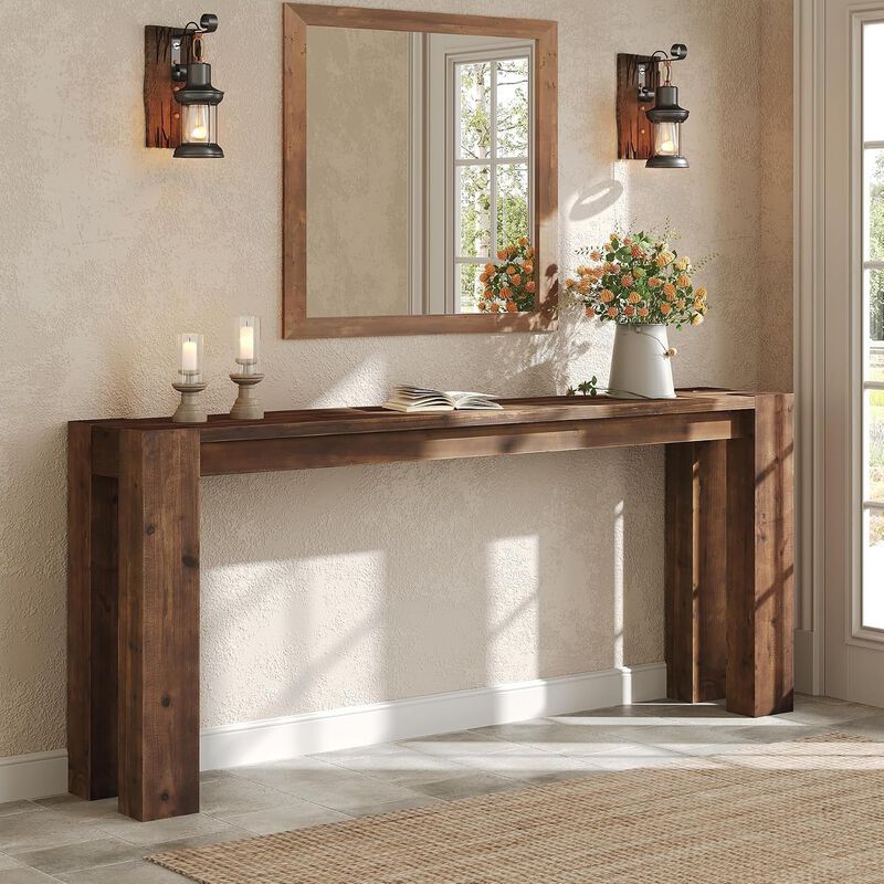 Tribesigns Farmhouse Wood Console Table image number 2
