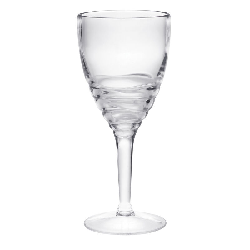 HomeRoots Set of Four Clear Swirl Acrylic Stemmed All Purpose Wine Glass image number 0