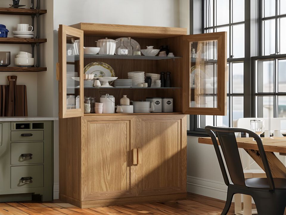 Modern Minimalist Wood Grain Decorative Storage Cabinet Combination Cabinet with 6-Story Shelves