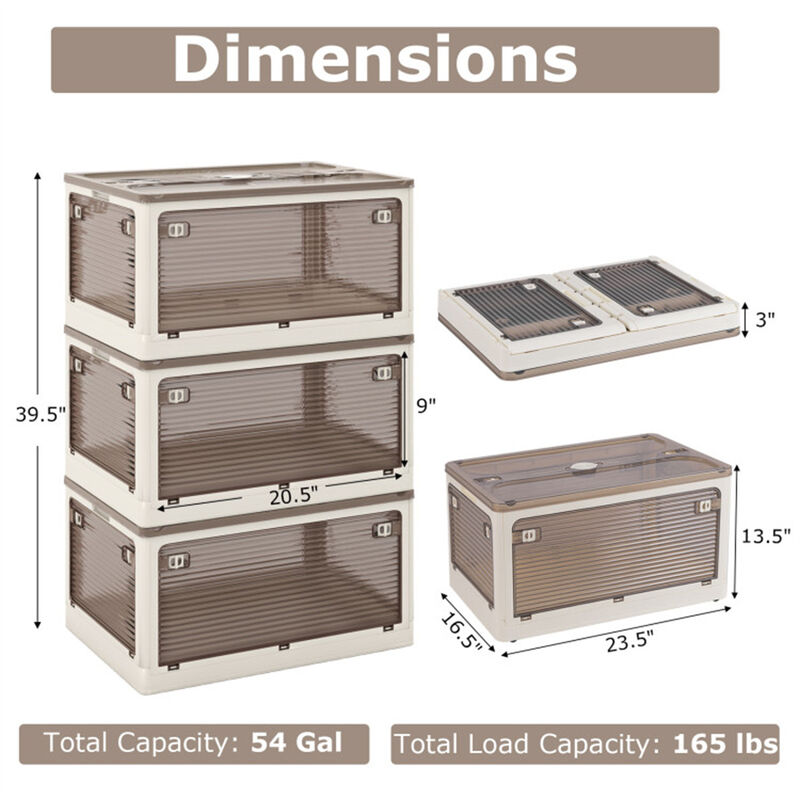 3-Pack Stackable Storage Bins for Home Organization and Closet Storage image number 1
