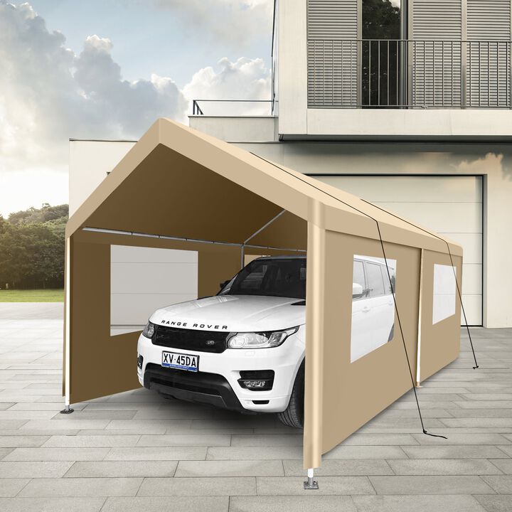 Mondawe Carport, 10 ft ×20 ft Heavy Duty Portable Carport Garage Tent for Outdoor Storage Shelter