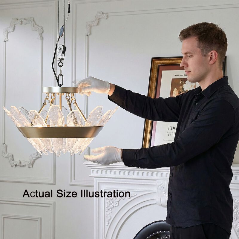 Rosina Brushed Silver-ish Champagne 3-Light 19.1" Modern Seeded Glass Panel Flush Mount Flush Mount image number 6
