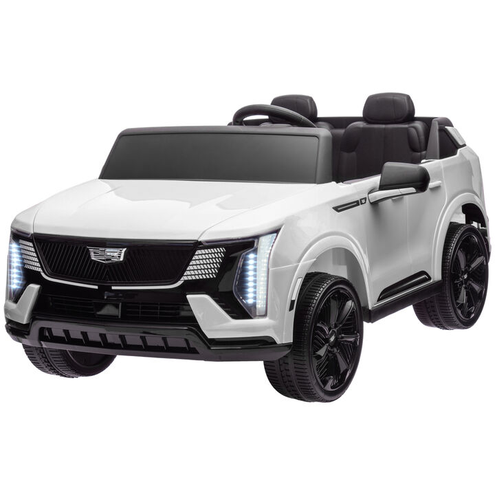 BreeBe 2-Seater 12V 10AH Ride on Truck, Cadillac Escalade Licensed Electric Car for Kids w/ Spring Suspension Wheels