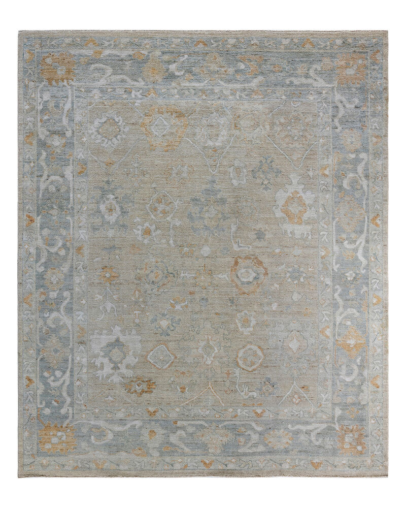 Oushak, One-of-a-Kind Hand-Knotted Area Rug  - Ivory, 7' 10" x 9' 5"