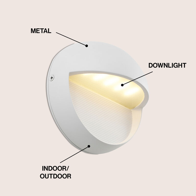 Orbe 6.25" Outdoor Metal/Glass Dimmable Integrated LED Wall Sconce