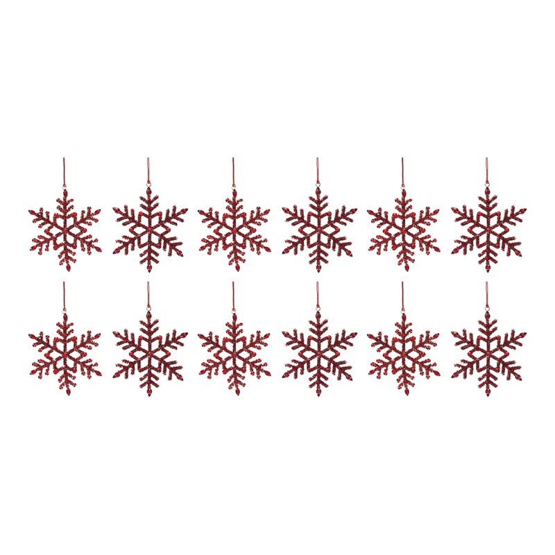Jewel Metal Snowflake Ornament (Set of 12)