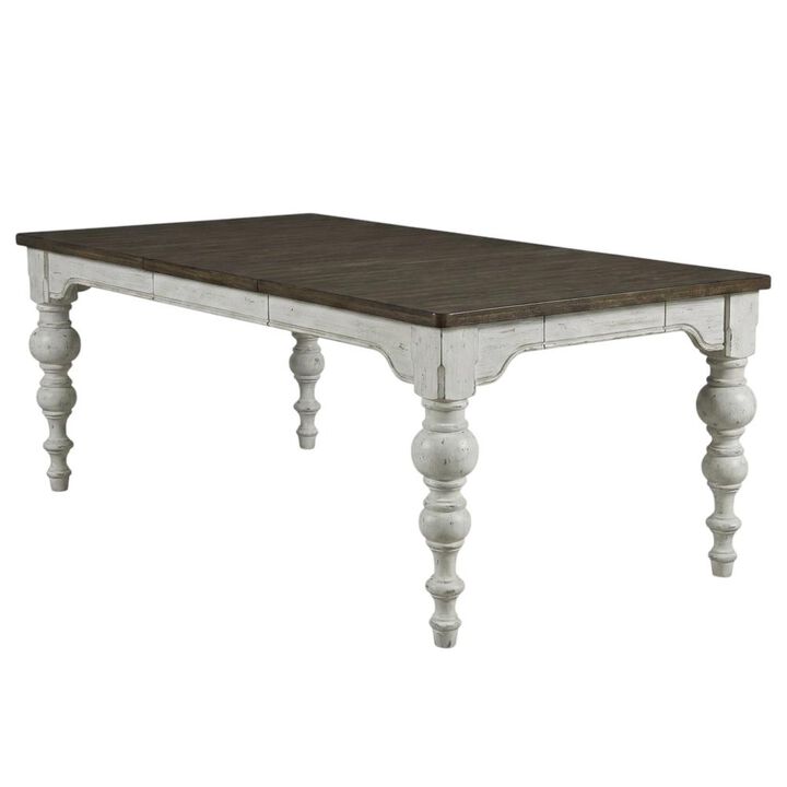 Liberty Furniture River Place 6 Piece Rectangular Table Set - Riverstone White & Tobacco