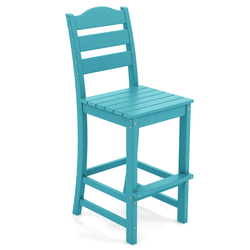 Counter Height HDPE Bar Stool with Backrest and Footrest