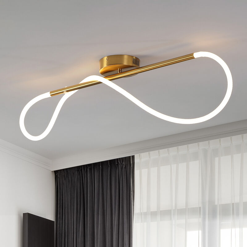 Alessio Contemporary Minimalist 360 Adjustable Silicone Neon Rope Dimmable Linear Integrated LED Flush Mount