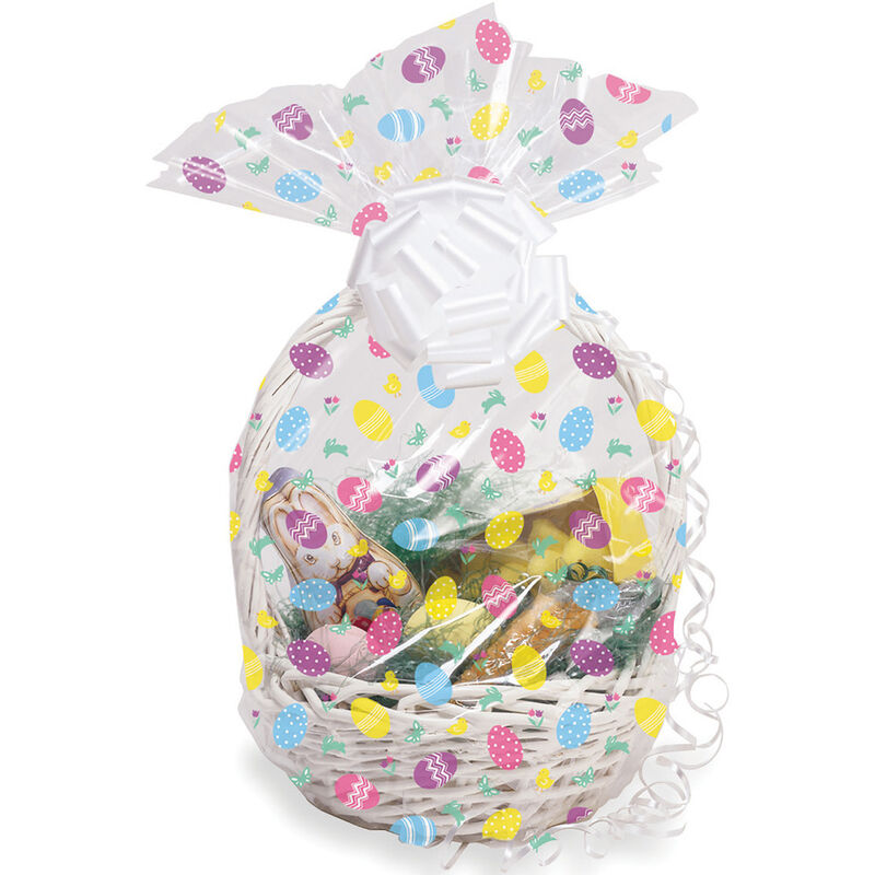 Club Pack of 12 White and Pink Easter Egg Baskets 25"