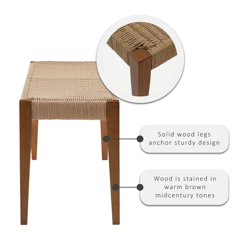 Linon Cadence Dining Bench Brown image number 8