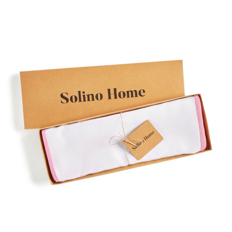 Solino Home Chloe 100% Linen Oval Placemats &ndash; Set of 4, 14 x 19 in, Machine Washable, Holiday and Everyday Dining