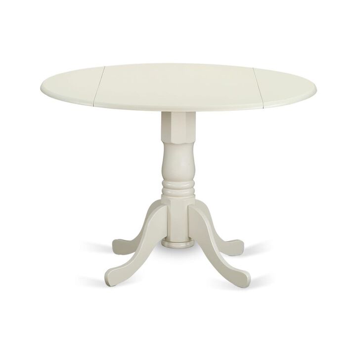 East West Furniture Dublin  Round  Table  with  two  9  Drop  Leaves