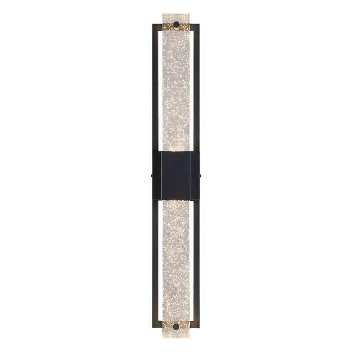 31.57" Modern 2-Light LED Outdoor Wall Light with Bubble Crystal