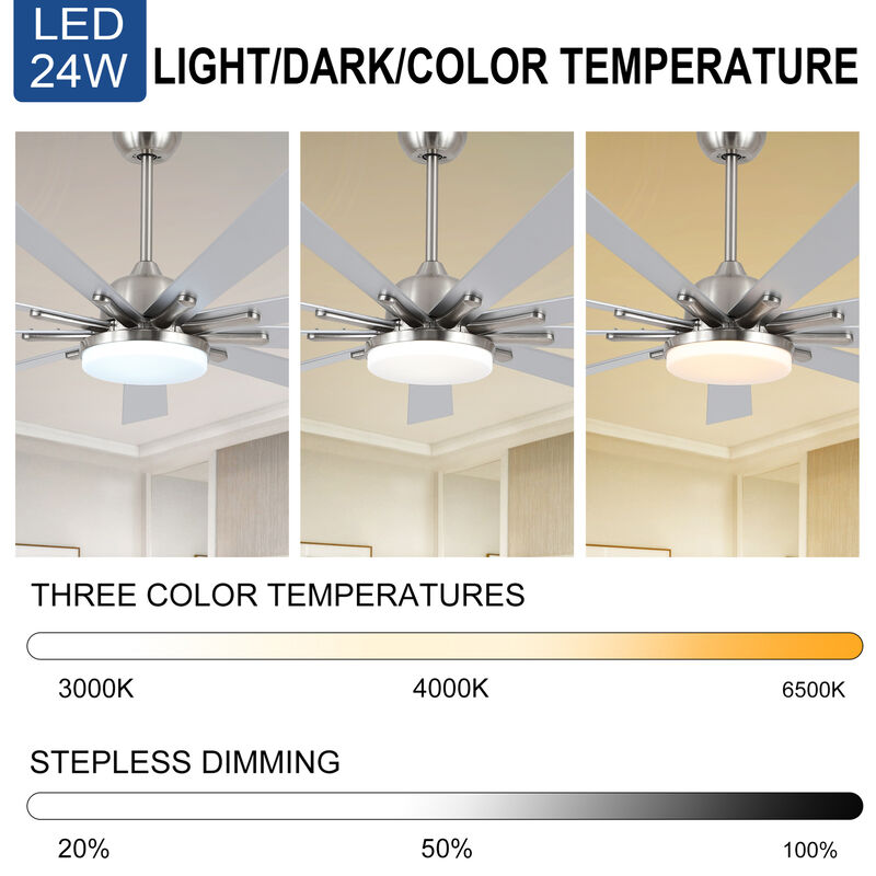ELEMENT ACE Smart Ceiling Fan with Integrated LED Lighting and Remote Control image number 8